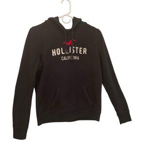 Hollister Classic Y2K Hoodie Iconic Appliqué Logo Drawstring Hood Navy Blue L